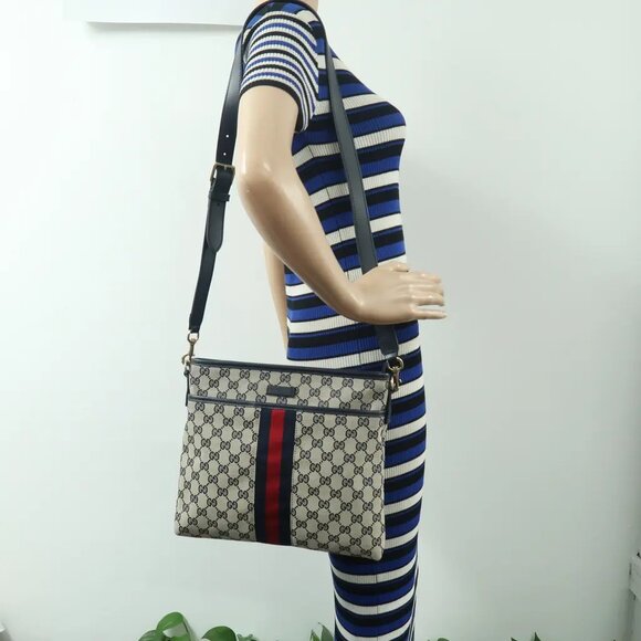 GUCCI Navy Cloth Shoulder Bag 597-021325 - Picture 12 of 12